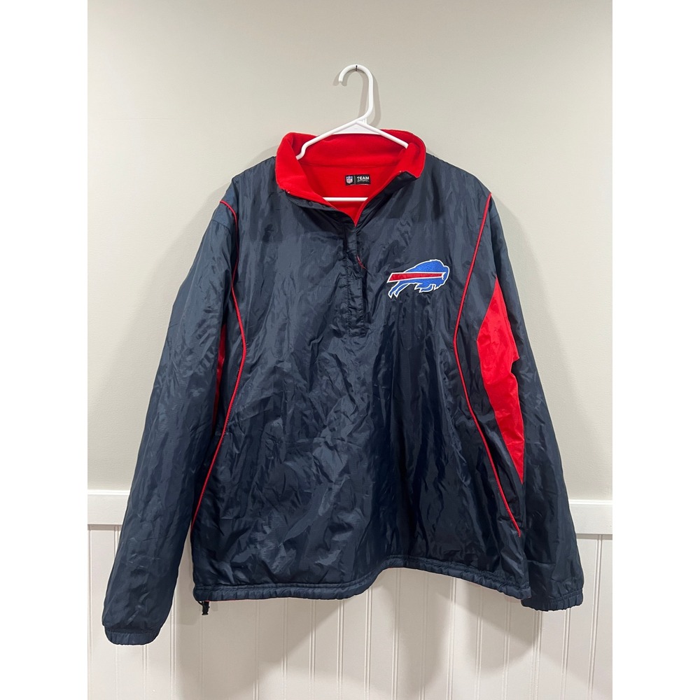 NFL Team Apparel Windbreaker Fleece Jacket Buffalo Bills Football Men Size Large